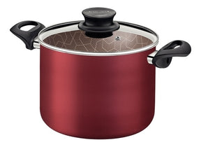 Caldeirão Paris Em Alumínio Antiaderente Starflon Max Vermelho Com Tampa De Vidro 16cm 2,1L Tramontina