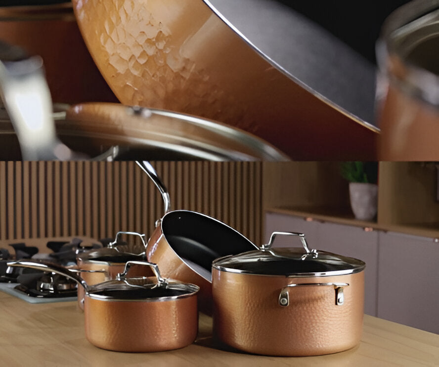 Jogo De Panelas Com Fundo De Indução 4 Peças Copper Brinox Cor Cobre