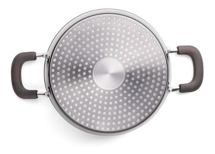 Jogo Panelas Antiaderentes Indução Rev Cerâmico 5 Pcs Brinox Cor Carbono