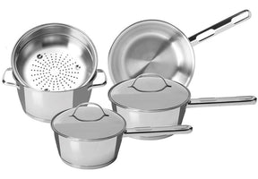 Jogo de Panelas Tramontina Allegra em Aço Inox com Fundo Triplo 5 Peças