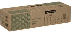 Jogo de Utensílios Tramontina Utilità com Lâminas em Aço Inox e Cabos em Polipropileno Preto 10 Peças