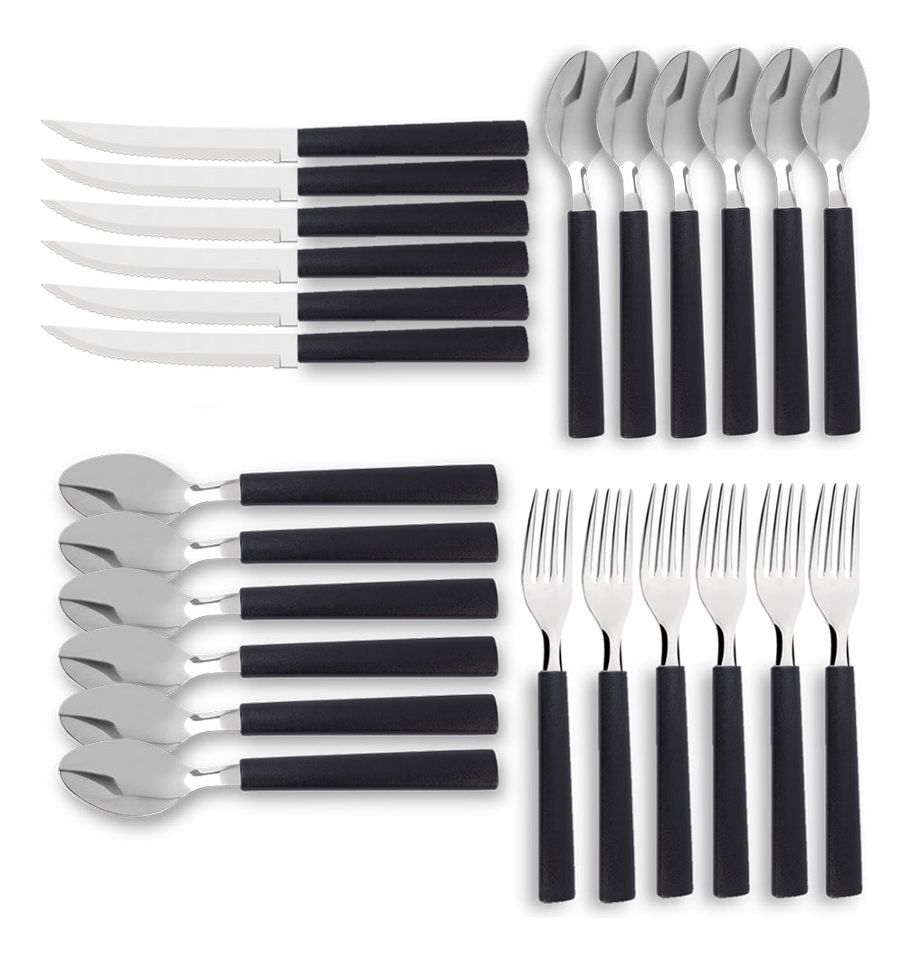 Faqueiro Inox 24 Peças Preto Brinox Riviera