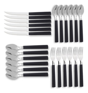 Faqueiro Inox 24 Peças Preto Brinox Riviera