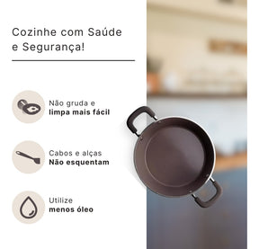 Jogo Panelas Antiaderentes Indução Rev Cerâmico 5 Pcs Brinox Cor Carbono