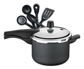 Panela De Pressão Tramontina Vancouver 4,5 Lts E Utensílios Cor Preto