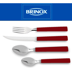 Faqueiro Riviera Em Aço Inox Vermelho 24 Pcs Brinox 6025/752