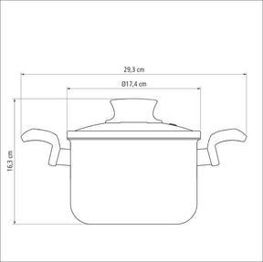 Caldeirão Paris Em Alumínio Antiaderente Starflon Max Vermelho Com Tampa De Vidro 16cm 2,1L Tramontina