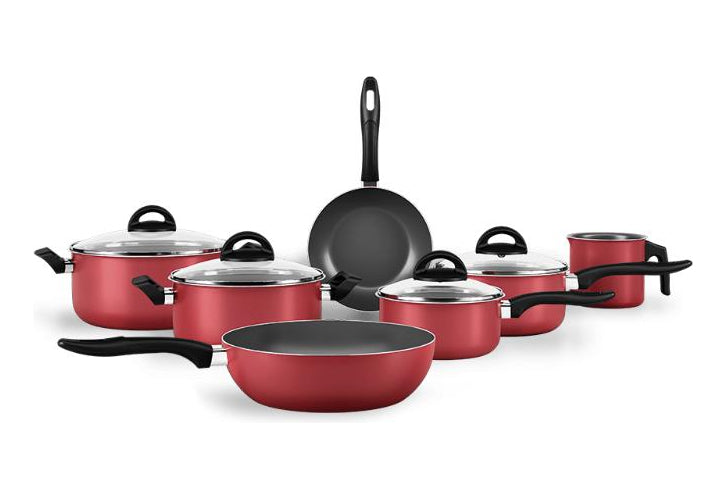 Jogo De Panelas Chilli Brinox 07 Pecas Cor Cereja