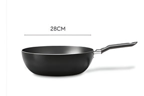 Frigideira Panela Antiaderente Wok Brinox 28cm Ebony Ñ Gruda Cor Preta