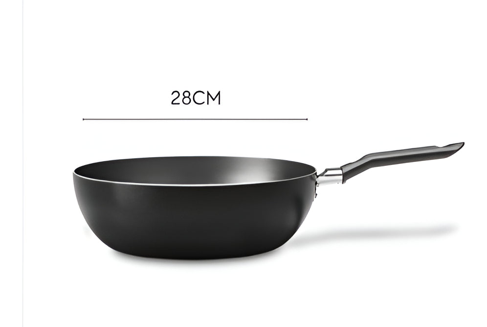 Frigideira Panela Antiaderente Wok Brinox 28cm Ebony Ñ Gruda Cor Preta