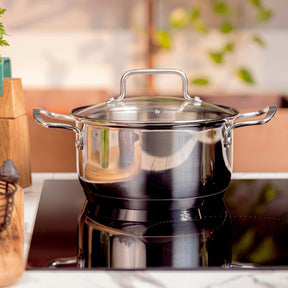 Jogo De Panelas Inox Fundo Triplo Jasmin 4 Peças Com Indução Brinox