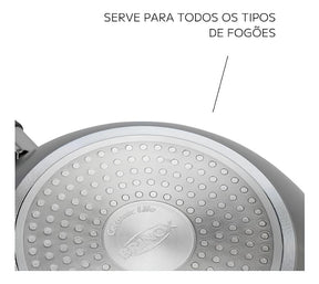 Jogo De Panelas 5 Peças Ceramic Life Marble Blend Brinox Cor Cinza