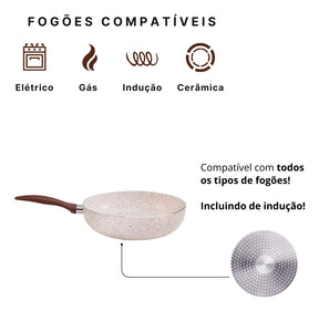 Frigideira Wok 3,4l Indução 28 Cm Diâmetro Vanilla Brinox
