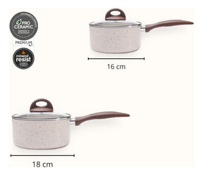 Jogo De Panelas 5 Peças Ceramic Life Vanilla Brinox