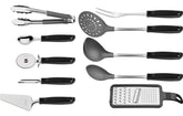 Jogo de Utensílios Tramontina Utilità com Lâminas em Aço Inox e Cabos em Polipropileno Preto 10 Peças