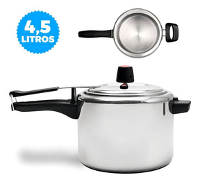 Panela De Pressão Polida 4,5 L Vapt Alumínio Brinox
