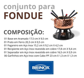Panela De Fondue Inox Revestido Em Cobre 2l Brinox 1256/100