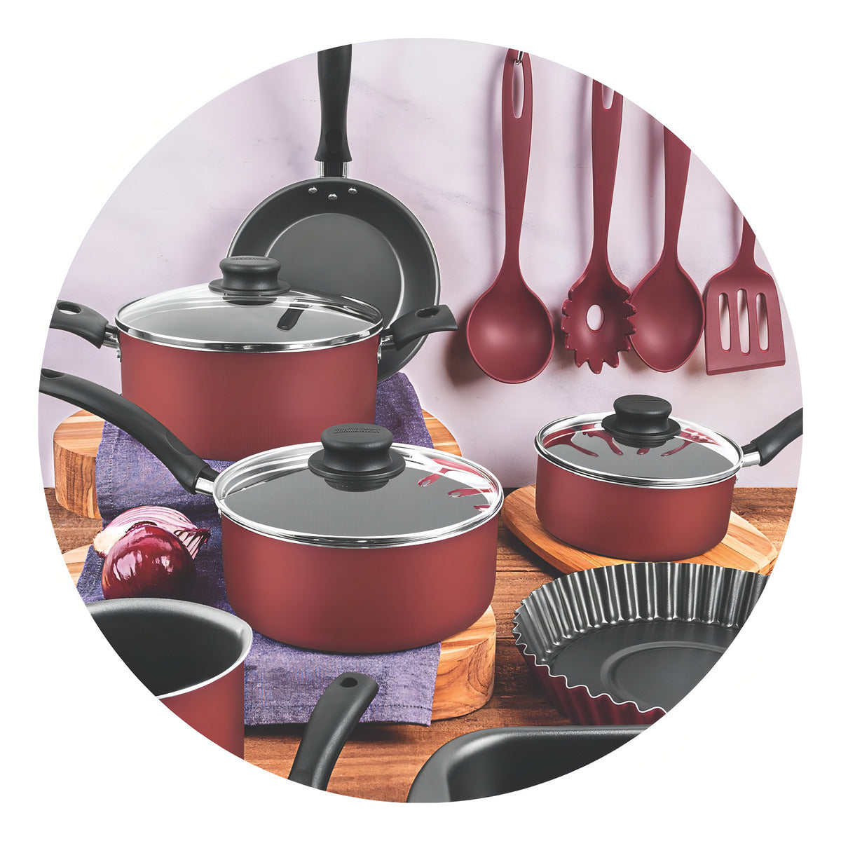 Jogo De Panelas Tramontina Antiderente 12 Pçs C/ Utensílios