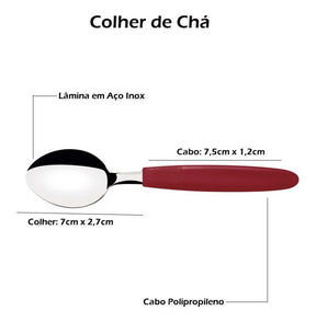 Faqueiro Inox Tramontina Ipanema 30 Peças Jogo De Talheres Cor Vermelho