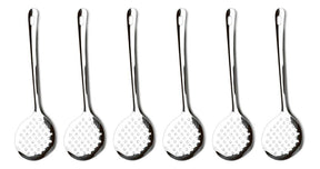 Kit 6 Escumadeiras 33cm Aço Inox Para Frituras Espumadeiras