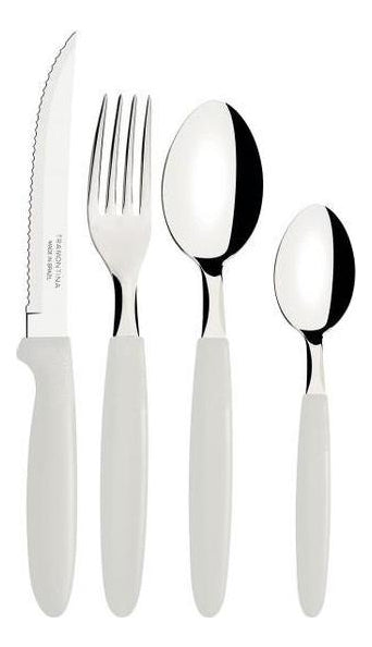 Faqueiro Tramontina Ipanema Inox 24 Pçs Serve Até 6 Pessoas Cor Branco