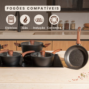 Jogo De Panelas Ceramic Life Sirius 4 Peças Indução Brinox