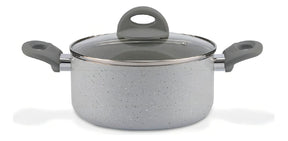 Jogo De Panelas 5 Peças Ceramic Life Marble Blend Brinox Cor Cinza