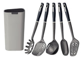 Jogo De Utensílios Verano Ônix C Suporte 6 Peças Tramontina Cor Cinza