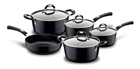 Jogo de Panelas Tramontina Mônaco em Alumínio com Revestimento Interno e Externo em Starflon Premium Preto 05 Peças