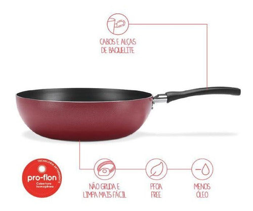 Wok Antiaderente Garlic - 24 X 7 Cm - 2,3 L - Brinox