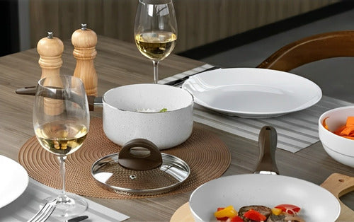 Jogo De Panelas Ceramic Life Brinox Smart Plus 8 Peças Vanil