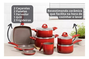 Jogo De Panelas 8 Peças - Ceramic Life Smart Plus Brinox