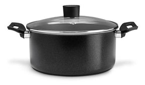 Jogo Panelas Antiaderentes Tampa Vidro Preto 7 Pcs Brinox