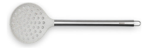 Espumadeira Brinox Silicone Cabo Inox 34,5cm Duo Vanilla
