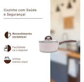 Panela Tampa 18cm Ceramic Life Granada Indução Brinox