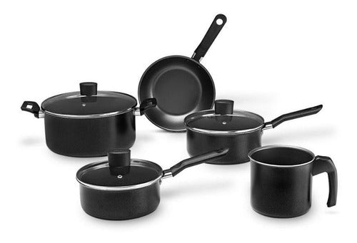 Jogo De Panelas Antiaderentes Pretas 5 Peças Ebony - Brinox