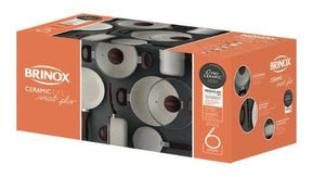 Jogo Panelas Revest Cerâmica Smart Plus 6pcs Vanilla Brinox
