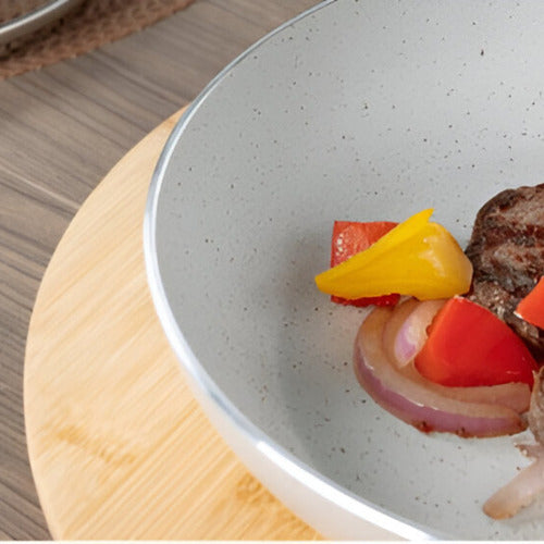 Wok Antiaderente Tampa Ø28 Ceramic Life Fogao Indução Brinox