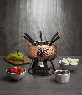 Kit Panela Fondue Cobre Queijo Chocolate Carne 11pc Brinox