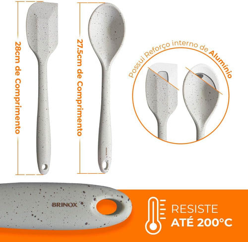 Kit Utensílios Em Silicone, Espátula,concha E Colher Vanilla