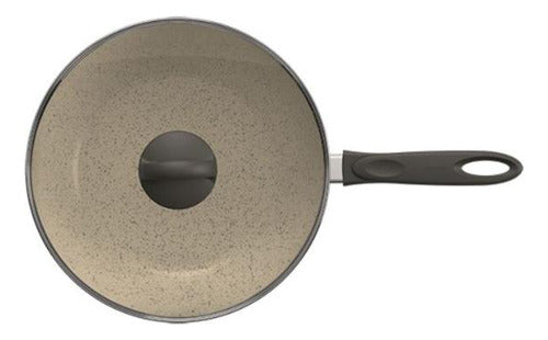 Wok Com Tampa 28 Cm Ceramic Life Suprema Vanilla Brinox