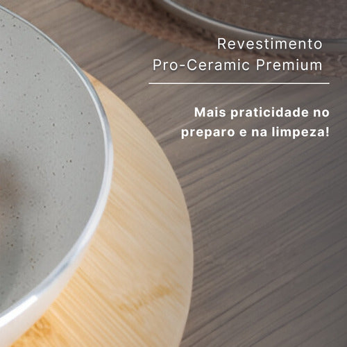 Wok Antiaderente Tampa Ø28 Ceramic Life Fogao Indução Brinox